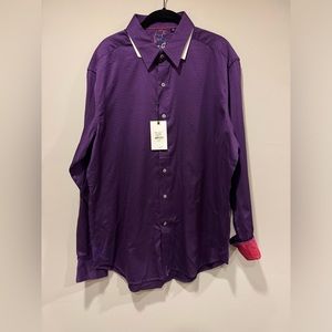 Robert Graham NWT Men’s Purple Printed Button Down Shirt - Size Large